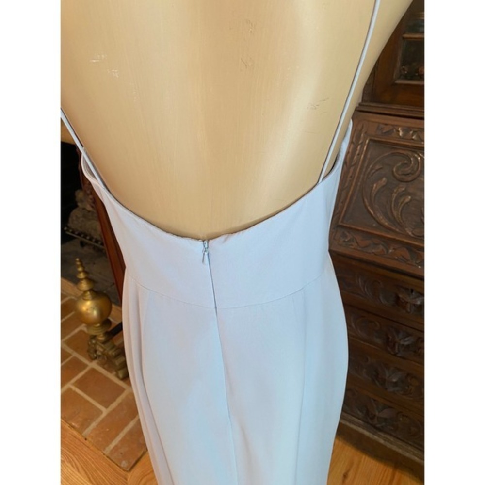 Jenny Yoo Collection Light Blue Square Neck Spaghetti Strap Maxi Gown Dress 10 - Picture 6 of 13